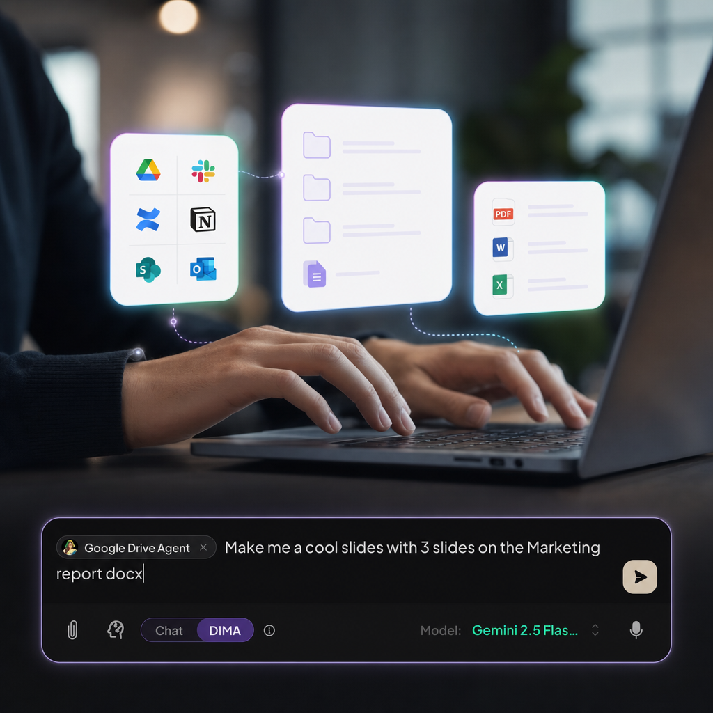 DIMA AI private chat interface