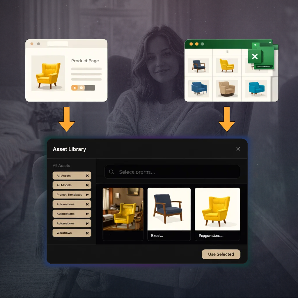 AI-powered product catalog and bulk image generation library