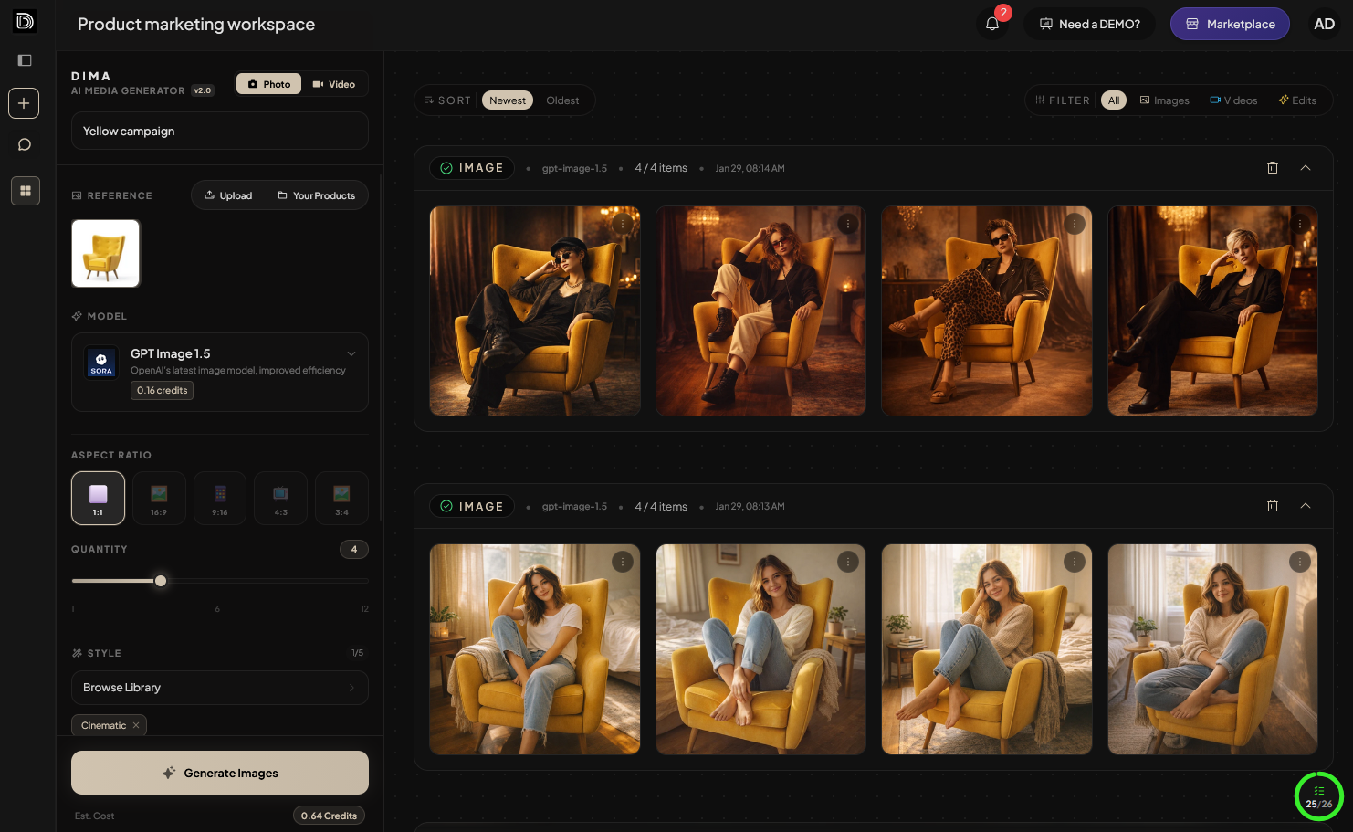 AI image generator and video creator for professional business content at scale